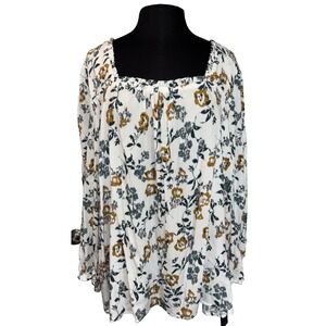NEW Angels Forever Young Sugar Swizzle Blouse Top Women's Size 3X Floral Boho